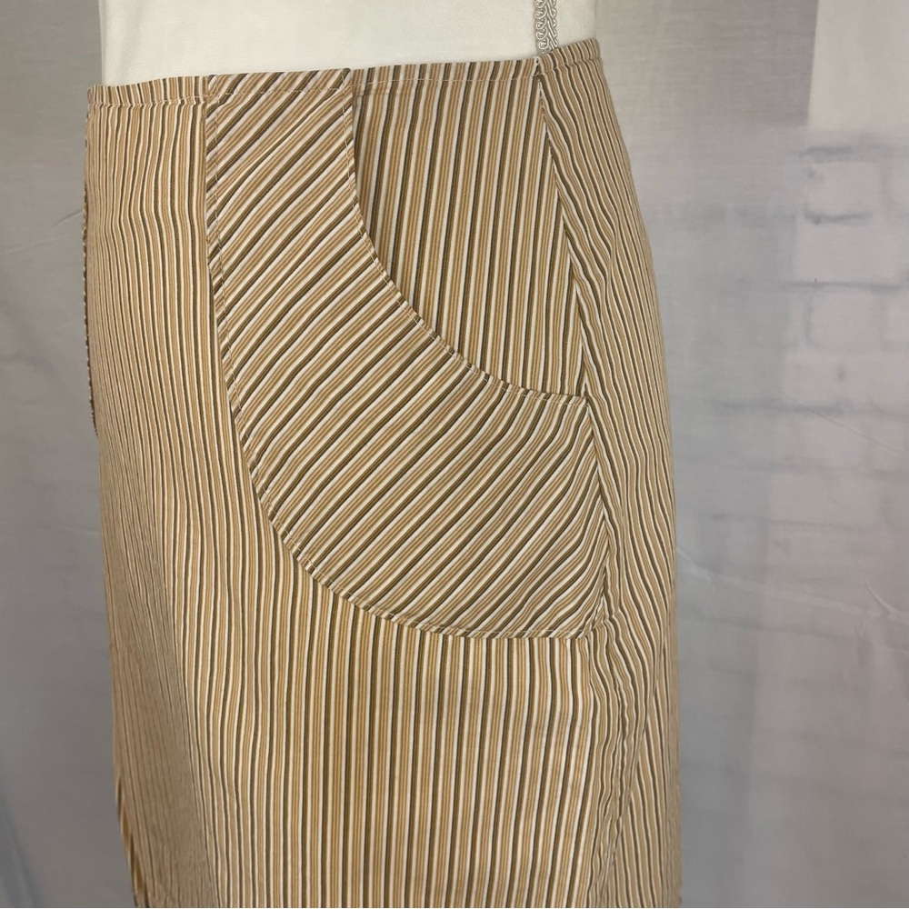 Built By Wendy Yellow Stripe Lined Cotton Skirt XS - Picture 3 of 6